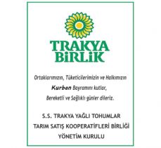 Trakya Birlik İyi Bayramlar diler