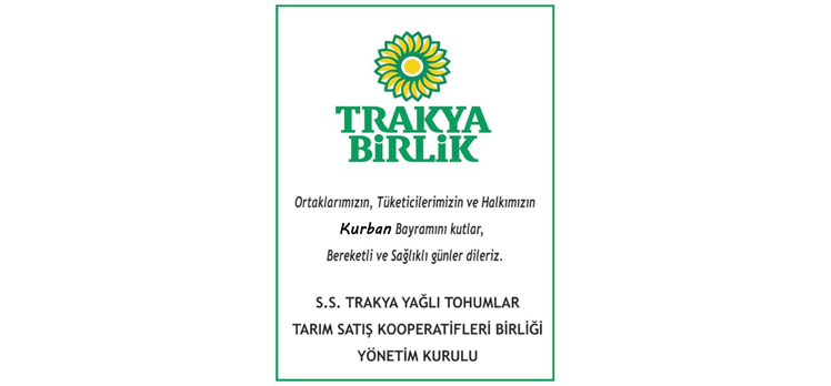 Trakya Birlik İyi Bayramlar diler