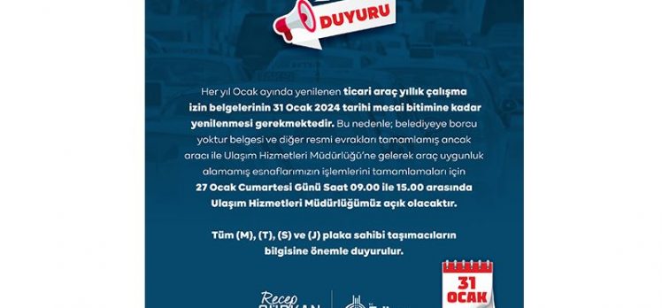 Dikkat! Son tarih 31 Ocak